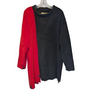 Henrietta Steffensen Copenhagen Red & Black Asymmetrical warm top
